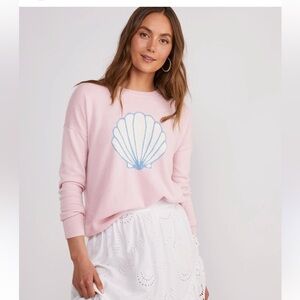 NWT Vineyard Vines Shell Intarsia Crewneck Sweater in Light Pink Sizs XL